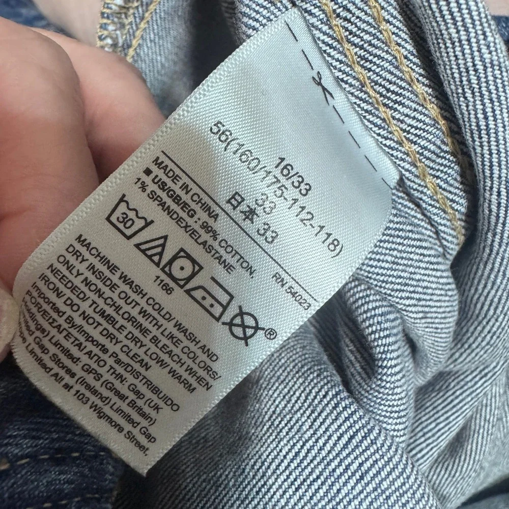 Gap High Rise Wide Leg Crop Jeans Medium Indigo Denim Size 16/33
